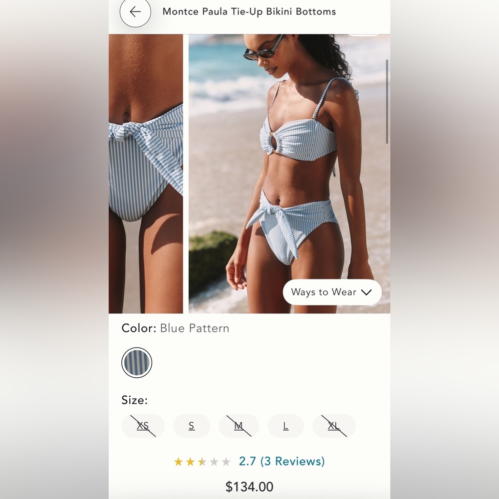 Montce Blue and White Striped Tie-Front Bikini